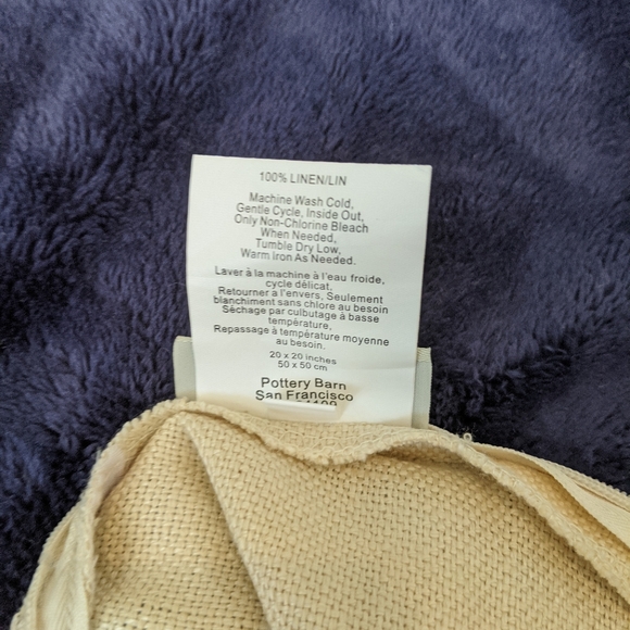 Pottery Barn Linen Pillow Cover 20" x 20" - Picture 3 of 3